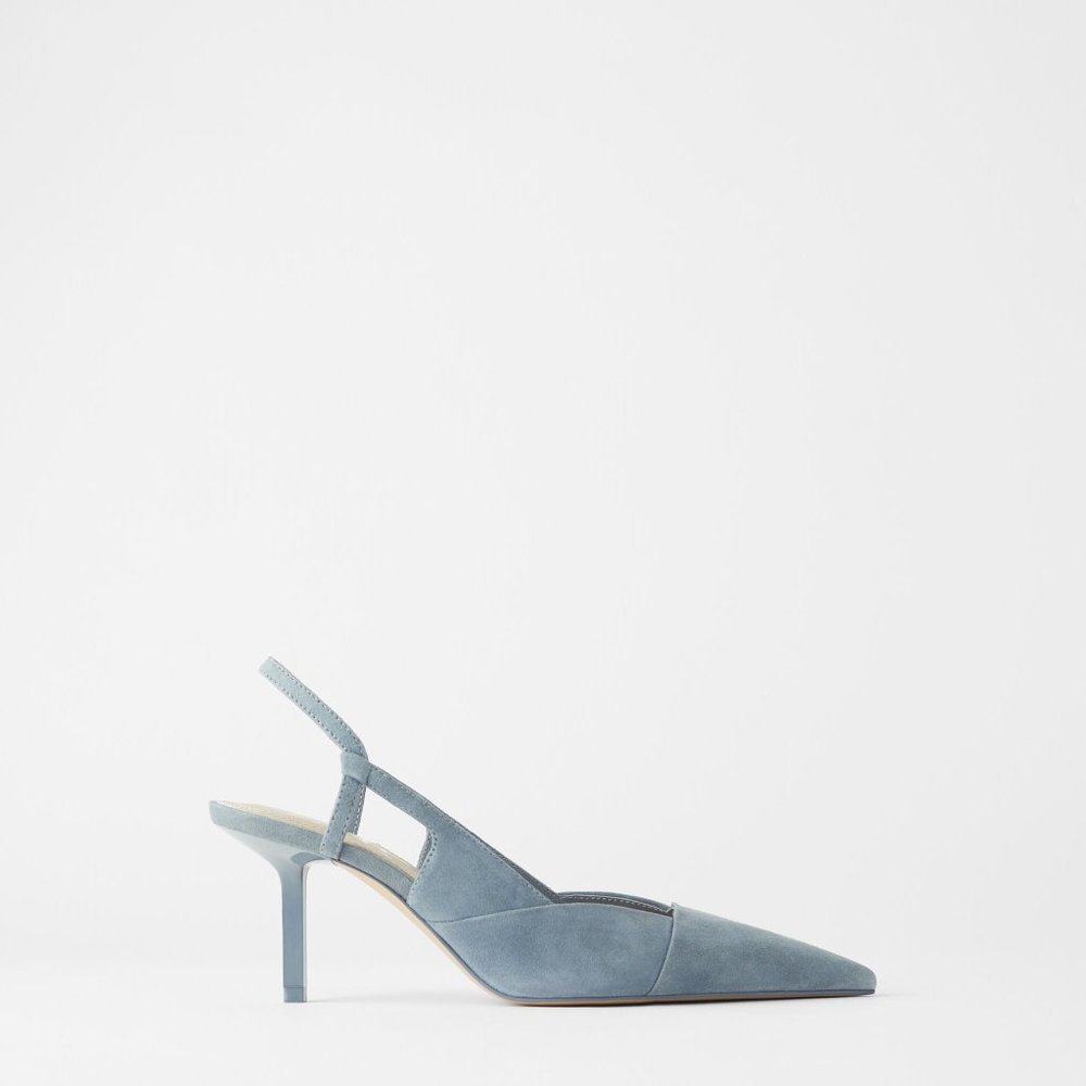 Zara Suede Slingback Heels - Picture 4 of 4